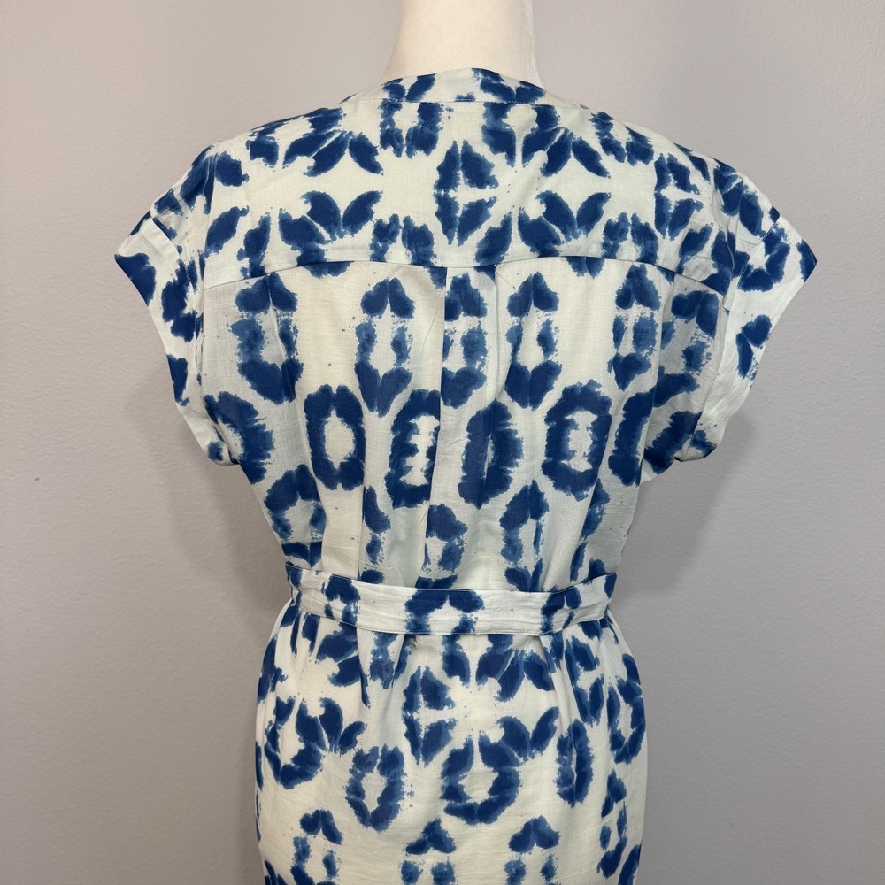 Anthropologie Othilia Abtract Maxi Dress Women's Small Blue Belted Bohemian - Picture 7 of 16